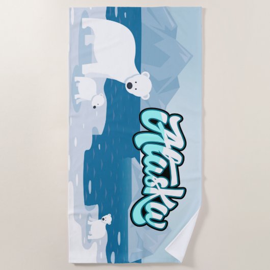 Beren van Alaska Polar Strandlaken (Voorkant)