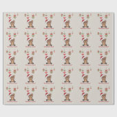 Beren van beer "Merry KerstWinter Animals" Ompakke Cadeaupapier (Vlak)