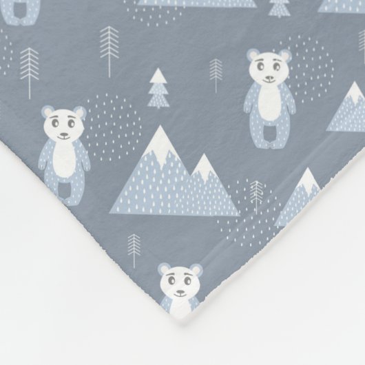 Beren van bossen, bergen, bomen en pijlen fleece deken (Hoek)