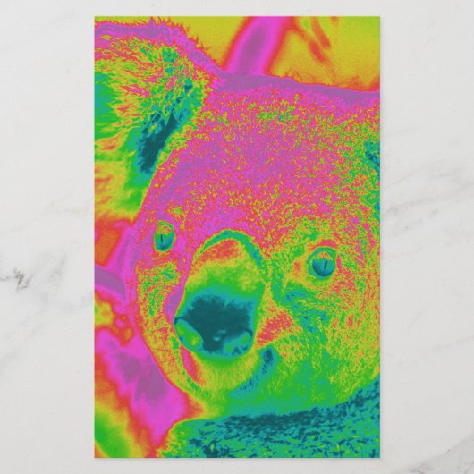 beren van fluorescerende koala briefpapier (Voorkant)