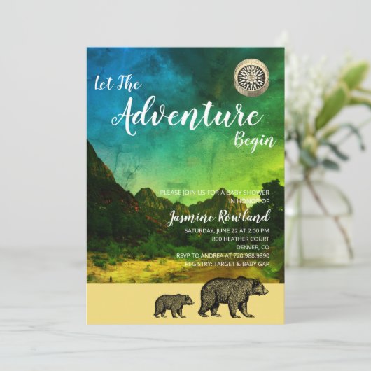Beren van gebergte en Baby shower van gebergte Kaart (Staand voorkant)
