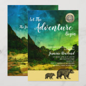 Beren van gebergte en Baby shower van gebergte Kaart (Voorkant / Achterkant)