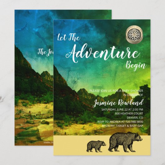 Beren van gebergte en Baby shower van gebergte Kaart