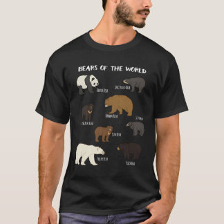 Beren van het Beer Panda-zwart Polar T-shirt