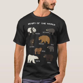 Beren van het Beer Panda-zwart Polar T-shirt