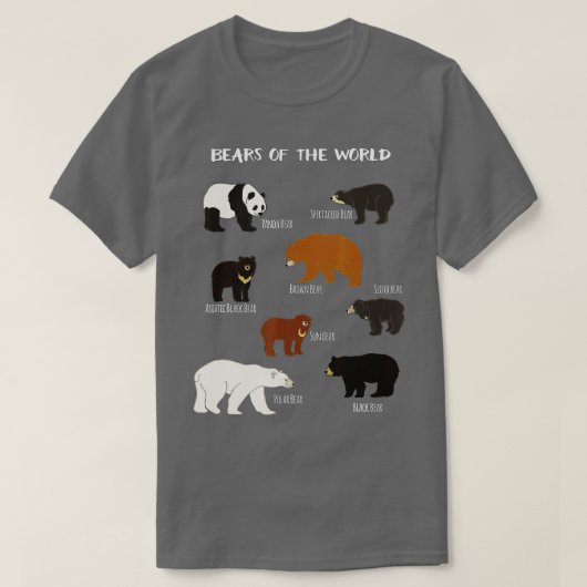 Beren van het Beer Panda-zwart Polar T-shirt (Design voorkant)