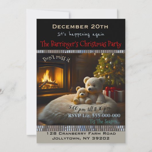 Beren van het Fire Christmas Party Kaart (Voorkant)