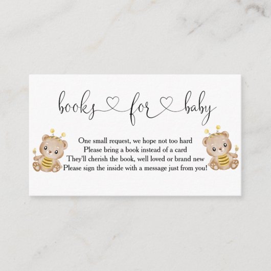 Beren van honinghoning voor Baby Informatiekaartje (Voorkant)