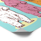 Beren van kleurrijke poeren poster (Hoek)