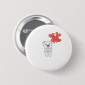 Beren van pooldieren met hartballonnen ronde button 5,7 cm (Voorkant /achterkant)