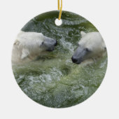 Beren van watervun poar keramisch ornament (Voorkant)