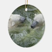 Beren van watervun poar keramisch ornament (Links)