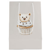 Beren verjaardag Crème Cupcake Medium Cadeauzakje (Achterkant)
