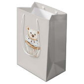 Beren verjaardag Crème Cupcake Medium Cadeauzakje (Achterkant Gekanteld)