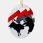 Beren versus Bulls Stock Market Concept Keramisch Ornament (Rechts)
