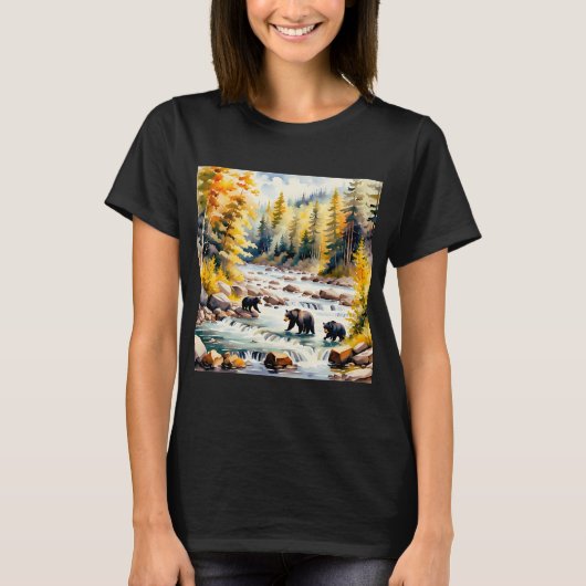 Beren Vissen v2 T-shirt (Voorkant)