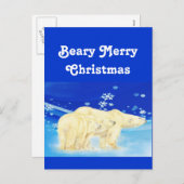 Beren voor beary Merry kerstpoar aanpassen Feestdagenkaart (Voorkant / Achterkant)