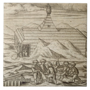 Beren voor het doden en villen van bemanningsleden tegeltje