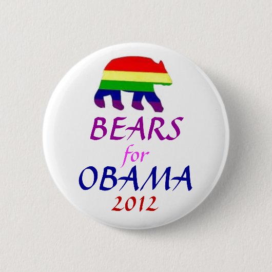 BEREN VOOR OBAMA 2012 RONDE BUTTON 5,7 CM (Voorkant)