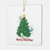 Beren voor pretkerstpolen keramisch ornament (Links)