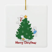 Beren voor pretkerstpolen keramisch ornament (Achterkant)