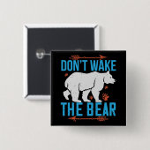 Beren - Wakker de beer niet Vierkante Button 5,1 Cm (Voorkant /achterkant)