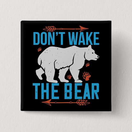 Beren - Wakker de beer niet Vierkante Button 5,1 Cm (Voorkant)