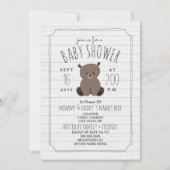 Beren welp grijs houten Baby shower Kaart (Voorkant)