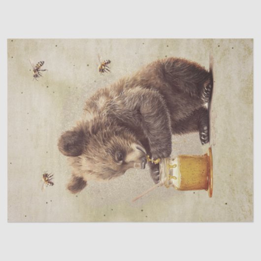 Beren welp met honeypot tissuepapier (Voorkant)