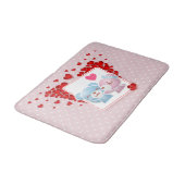 Beren zoenen met een rood liefdeshart badmat (Gekanteld)