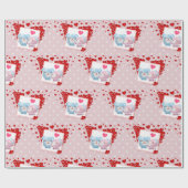 Beren zoenen met een rood liefdeshart cadeaupapier (Vlak)