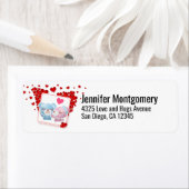 Beren zoenen met een rood liefdeshart etiket (Insitu)