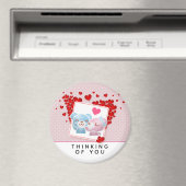 Beren zoenen met een rood liefdeshart magneet (Insitu (Vaatwasser))