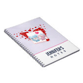 Beren zoenen met een rood liefdeshart notitieboek (Rechterzijde)