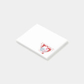 Beren zoenen met een rood liefdeshart post-it® notes (Schuin)