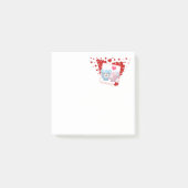 Beren zoenen met een rood liefdeshart post-it® notes (Voorkant)