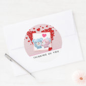 Beren zoenen met een rood liefdeshart ronde sticker (Envelop)