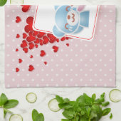 Beren zoenen met een rood liefdeshart theedoek (Gevouwen)