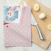 Beren zoenen met een rood liefdeshart theedoek (Quarter Fold)