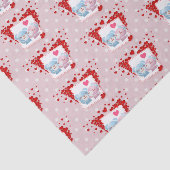 Beren zoenen met een rood liefdeshart tissuepapier (Detail)