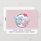 Beren zoenen met liefdesharten feestdagenkaart (Voorkant / Achterkant)