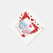 Beren zoenen met liefdesharten overal servet (Hoek)