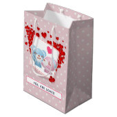 Beren zoenen met Red Hearts Valentijns Medium Cadeauzakje (Achterkant Gekanteld)