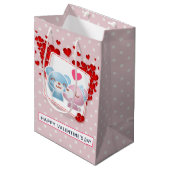 Beren zoenen met Red Hearts Valentijns Medium Cadeauzakje (Voorkant Gekanteld)