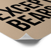 Beren zullen je doden - grappige nieuwigheid poster (Hoek)