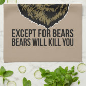 Beren zullen je doden - grappige nieuwigheid theedoek (Gevouwen)