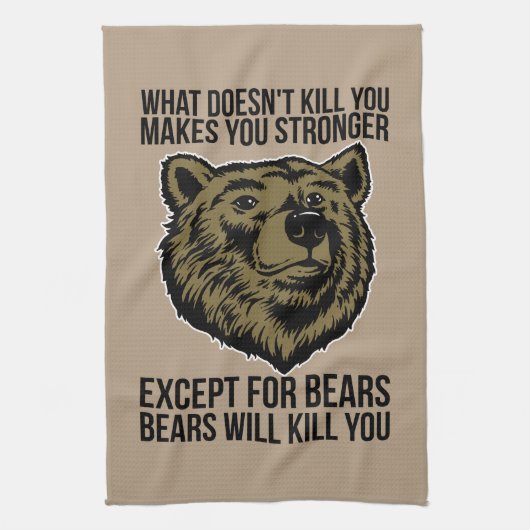 Beren zullen je doden - grappige nieuwigheid theedoek (Verticaal)