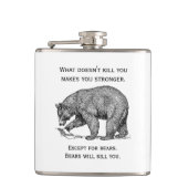 Beren zullen je gek maken heupfles (Voorkant)