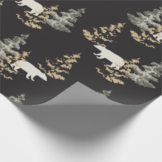 beren, zwarte steengrijs cadeaupapier (Hoek)