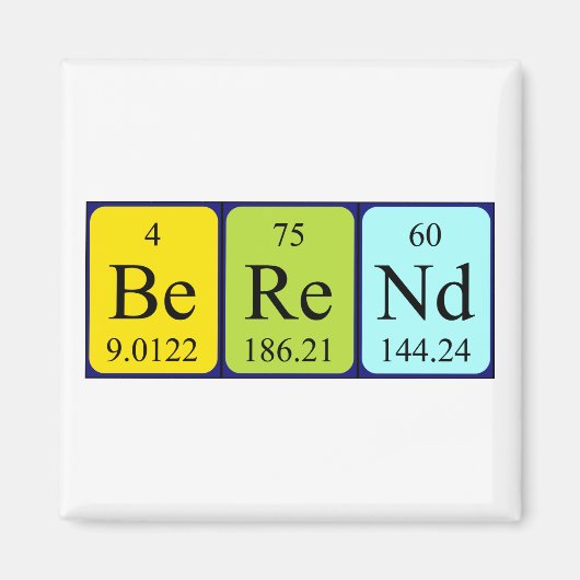 Berend periodiek tabelnaammagneet magneet (Voorkant)